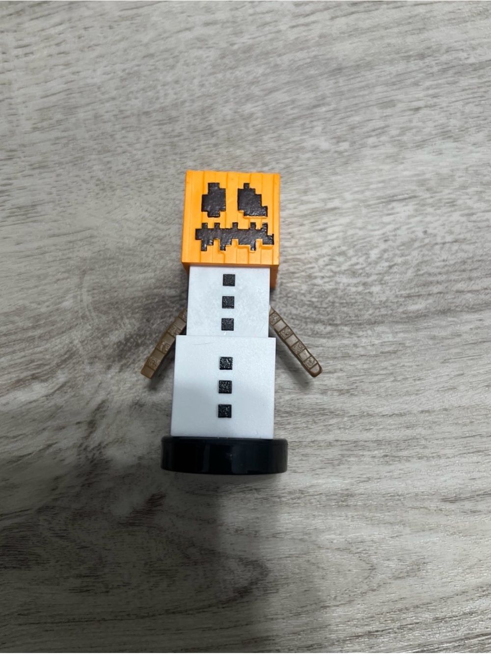 Orange & White Minecraft Snowman stamp